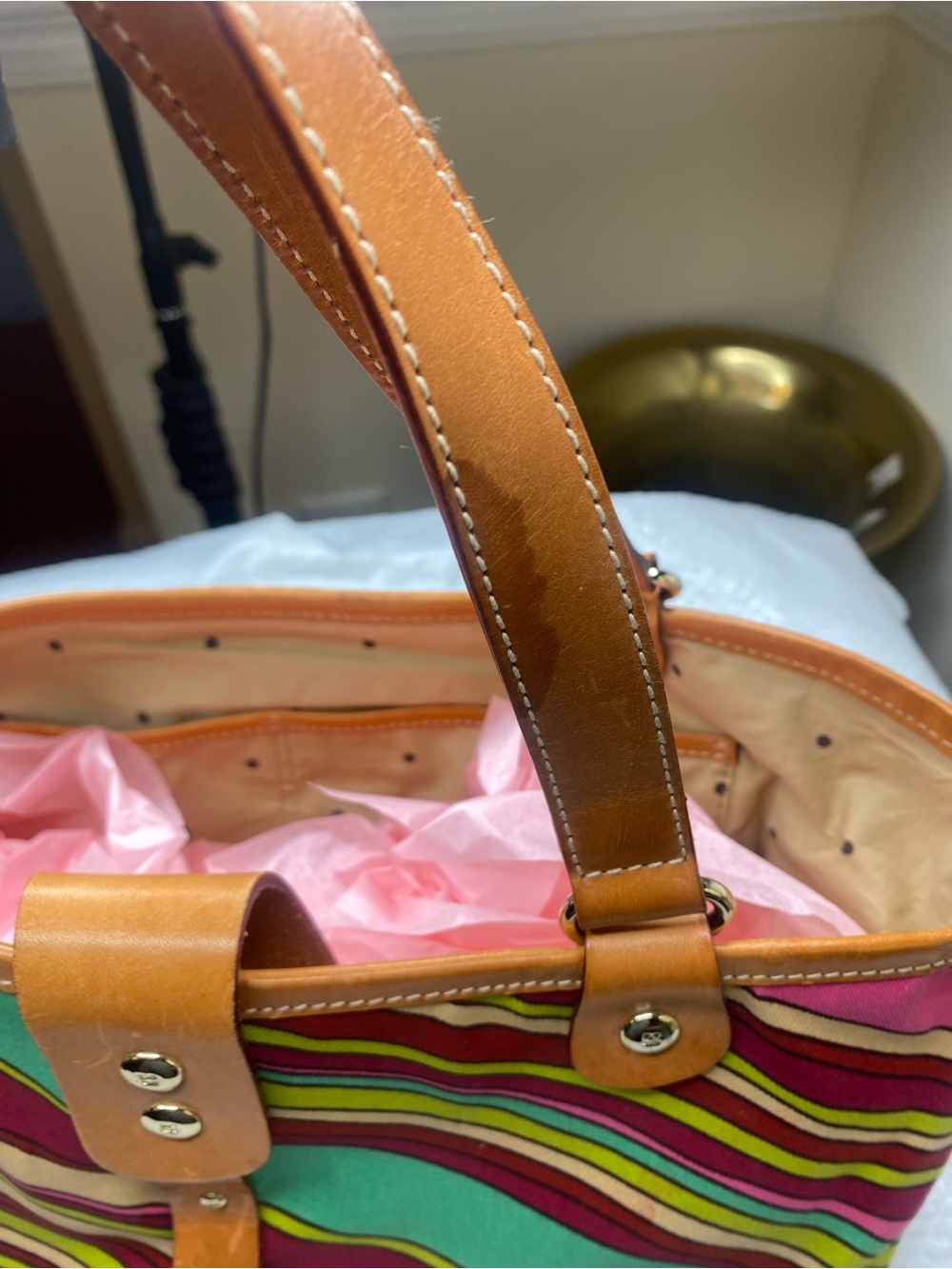 Rare Vintage Kate Spade Cabana Palma Multi tote - Picture 4 of 8